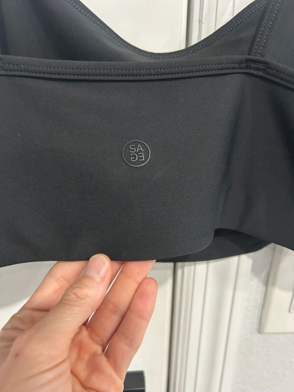 Sage Collective XL Black Strappy Sports Bra Polyester Blend Minimalist Y2K - Picture 3 of 7